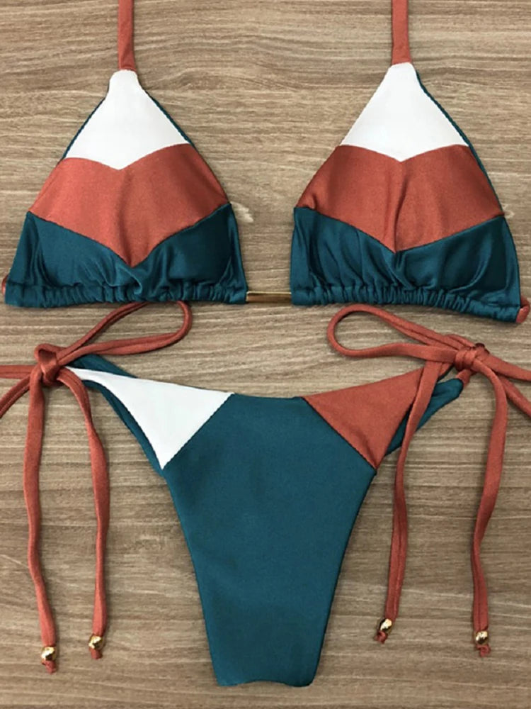 2023 Sexy Bikini Mehrfarbiger Badeanzug Damen Bademode Push-Up Gerippter Bikini-Set Brasilianischer Badeanzug Strandbekleidung Bademode Biquini
