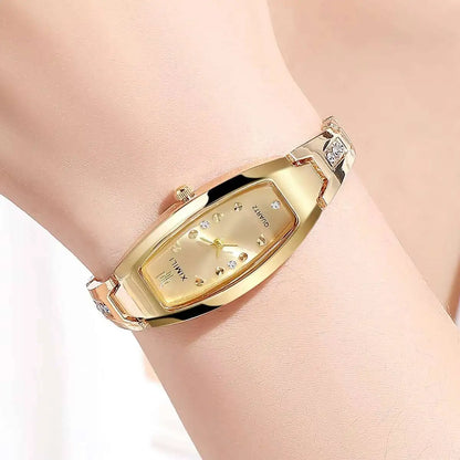 Orologi da donna eleganti Orologio da polso al quarzo con quadrante ovale da donna con strass di lusso Reloj Mujer (senza scatola)