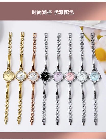 UTHAI W34 Orologio da polso da donna Luce di lusso Semplice squisito quadrante rotondo Orologio impermeabile Lady Fashion Orologi al quarzo coreani