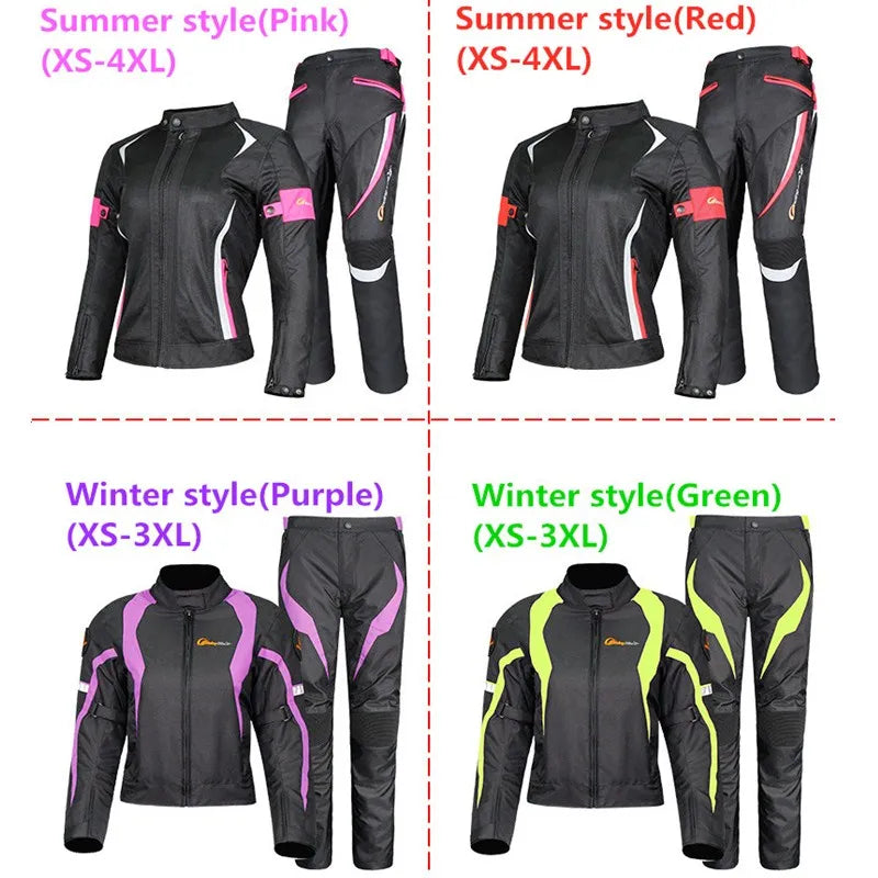 Giacca invernale da moto da donna abbigliamento da equitazione impermeabile caldo tuta di sicurezza per il corpo da corsa equipaggiamento protettivo e fodera incorporati JK-64