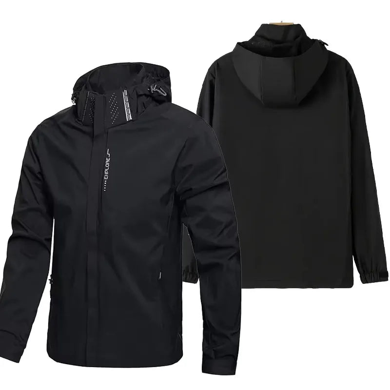 Giacca Antivento per Sport all'Aperto da Uomo e Donna, Impermeabile per Primavera/Autunno, Cappotto da Escursionismo con Cappuccio, Impermeabile con Logo Personalizzato