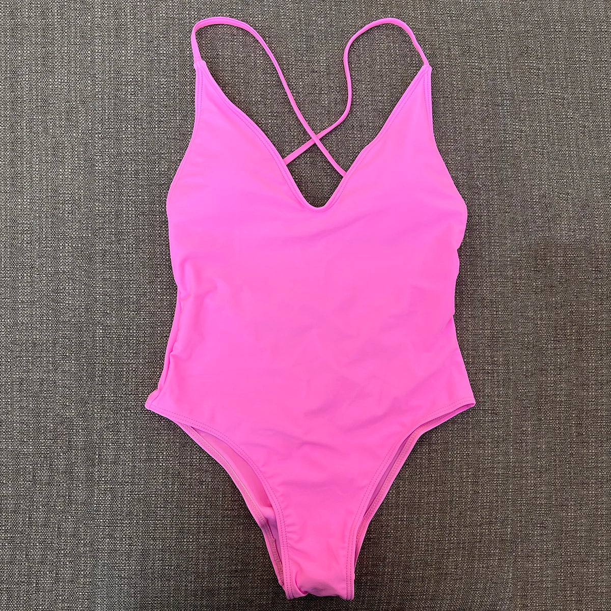 Sexy Padded One Piece Swimsuit Women Swimwear Solid Bathing Suit Monokini Swimming Suit Summer Beachwear maillot de bain femme