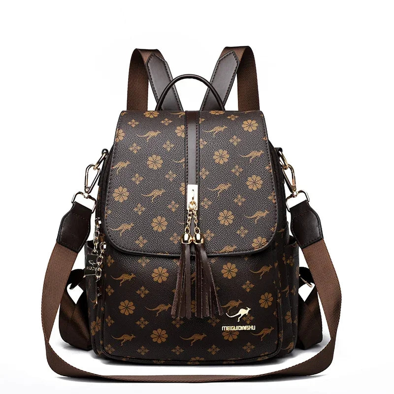 Zaino da donna Designer borsa da donna in pelle di alta qualità stampa di moda di lusso borse da scuola con nappe zaini di grande capacità Sac
