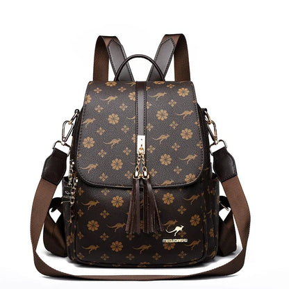Zaino da donna Designer borsa da donna in pelle di alta qualità stampa di moda di lusso borse da scuola con nappe zaini di grande capacità Sac