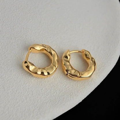Orecchini a Cerchio in Acciaio Inossidabile Color Oro per Donne, Semplici Orecchini a Doppio Anello con Zirconia Cubica, Gioielli per Piercing alla Cartilagine