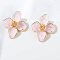 Orecchini a forma di fiore Obega Orecchini a bottone con fiori bianchi rosa Orecchini da donna Primavera Estate Nuovi gioielli carini per ragazze alla moda