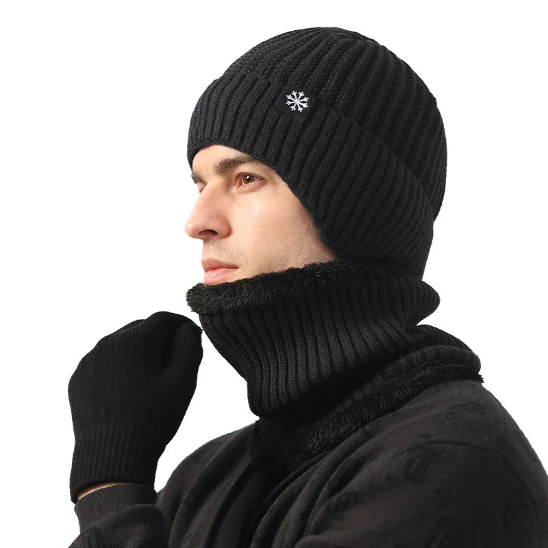 Cappello Invernale da Uomo per Esterni, Lavorato a Maglia, Caldo e Felpato, con Visiera e Paraorecchie, Stile Casual, Foderato in Finta Pelliccia, Protezione per le Orecchie per Ciclismo