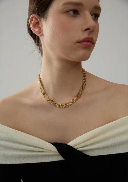 Yhpup Collana a collo largo con catena cubana in metallo impermeabile in acciaio inossidabile Colore oro argento Regalo di gioielli con texture alla moda