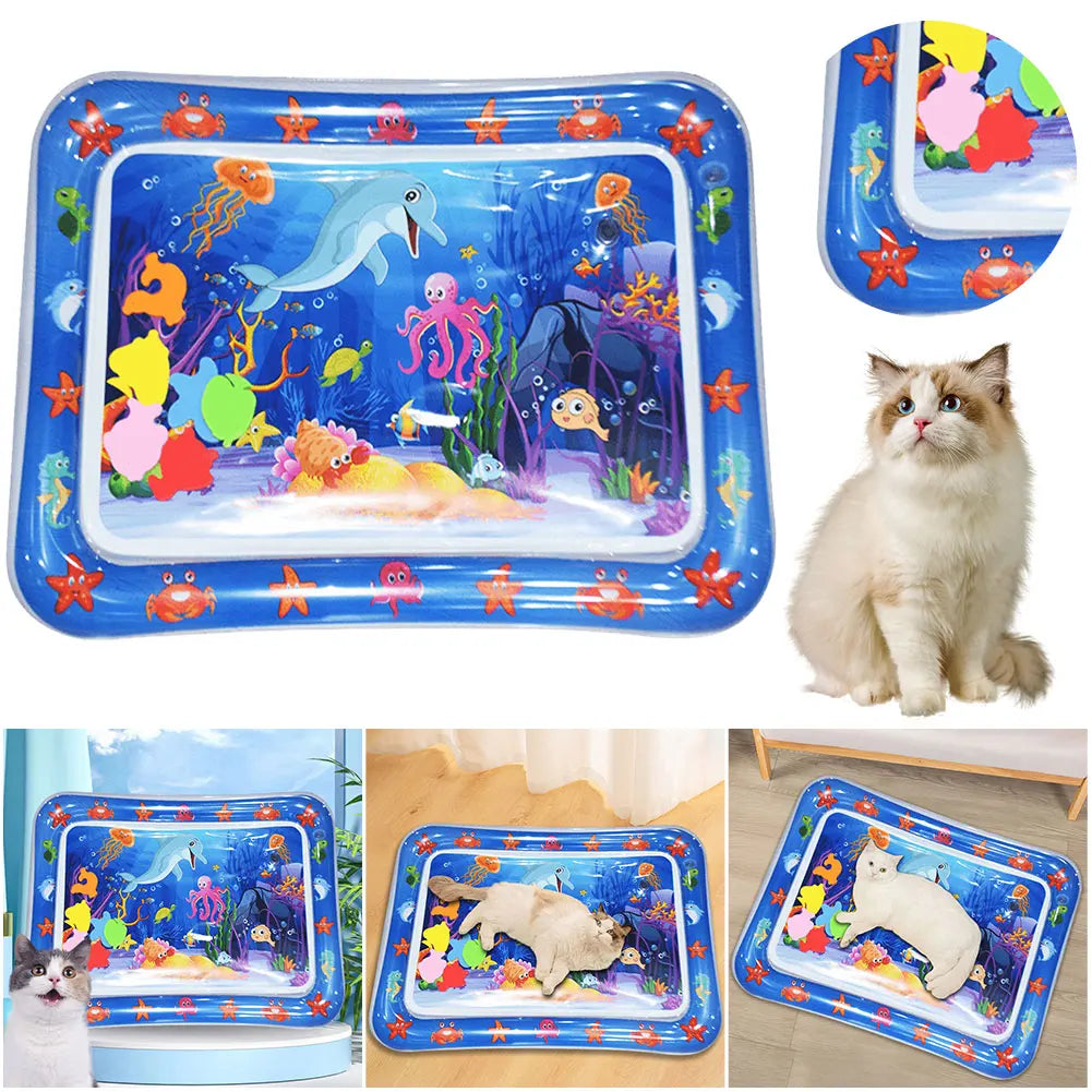 Tappetino per acqua sensoriale Sensore ispessito Sensore per acqua da gioco Tappetino per gatti Forniture per animali domestici Tappetino per pulizia e raffreddamento Accessori estivi per animali domestici per gatti