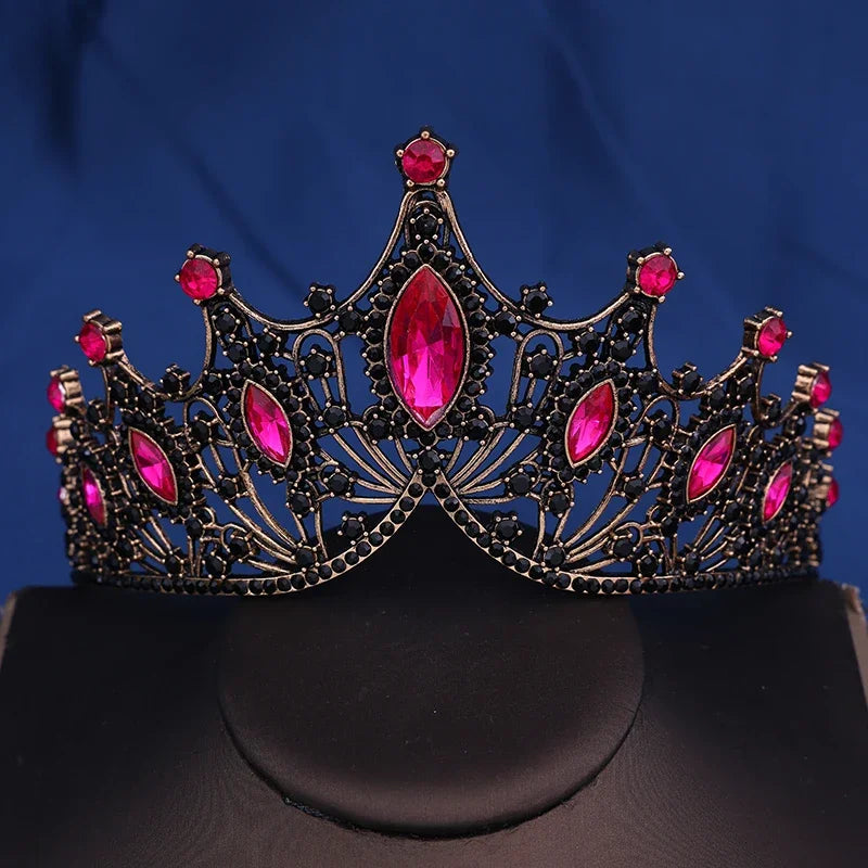 Corona da sposa Barocca Vintage Principessa Regina Copricapo Tiara di cristallo per le donne Corona da sposa Accessori per capelli Gioielli