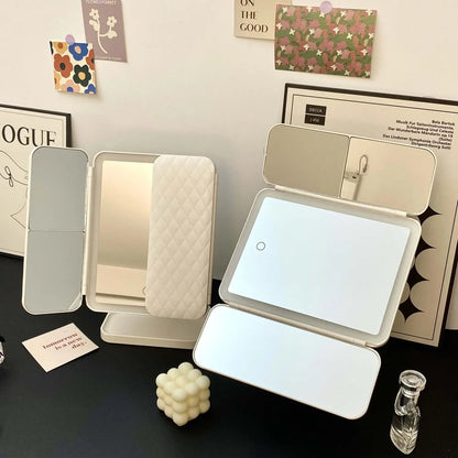 Specchio per trucco a tre ante Luci a LED Specchio per dormitorio La bellezza illumina la tua luce di riempimento con lo specchio per trucco complementare intelligente Tri