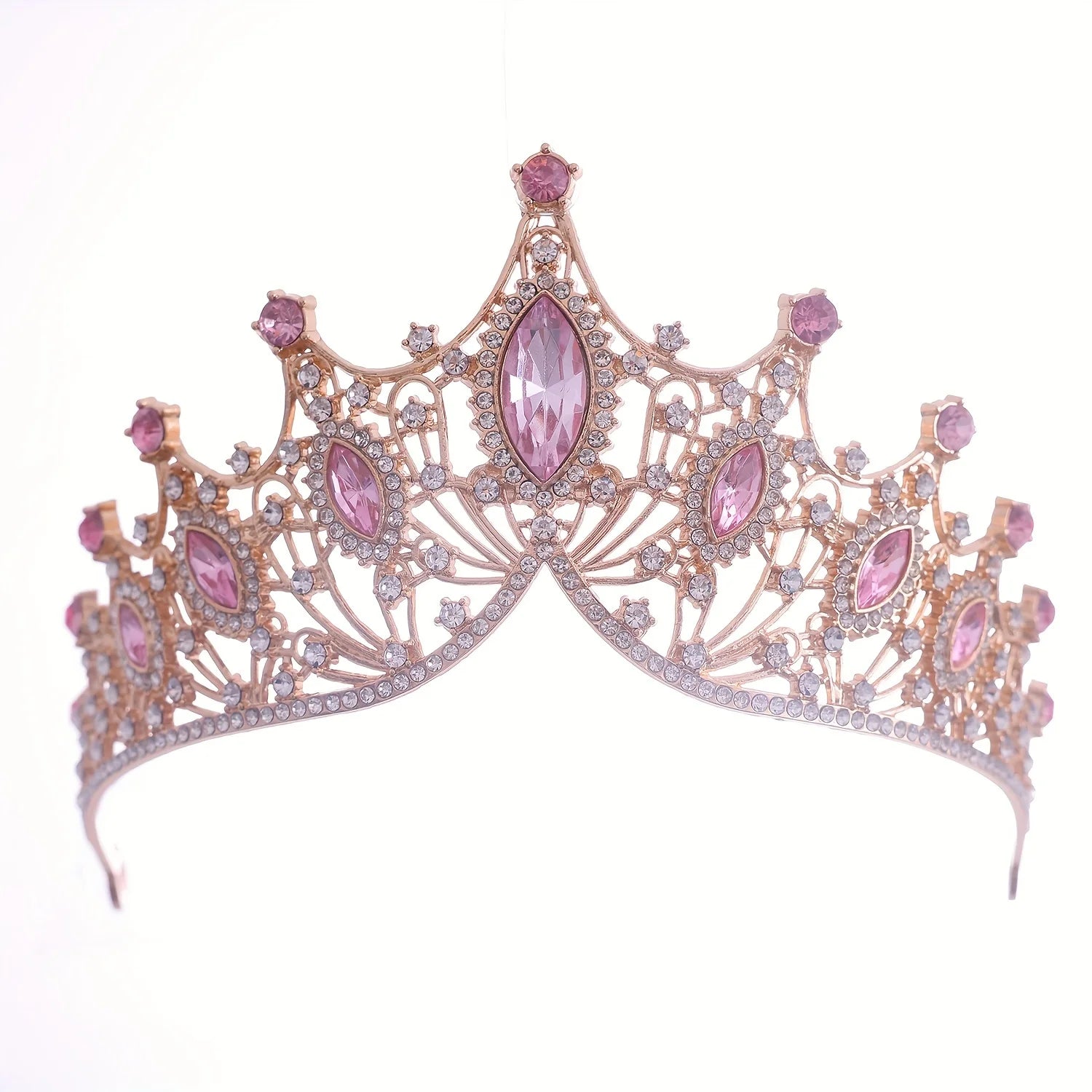 Corona da sposa Barocca Vintage Principessa Regina Copricapo Tiara di cristallo per le donne Corona da sposa Accessori per capelli Gioielli