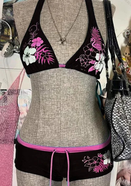 Tendance mode printemps/été Bikini sexy Y2K Ins Design de niche européen et américain Ensemble maillot de bain sexy et ajusté