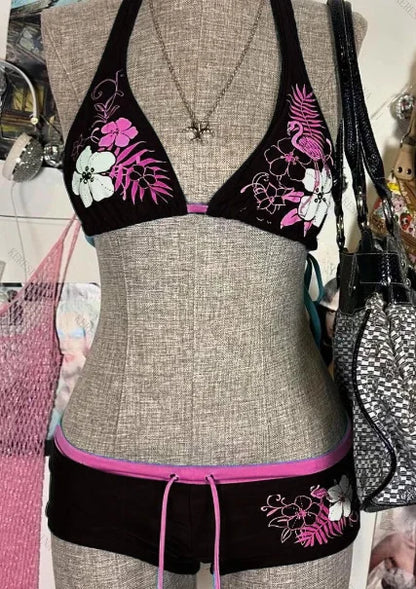 Tendance mode printemps/été Bikini sexy Y2K Ins Design de niche européen et américain Ensemble maillot de bain sexy et ajusté