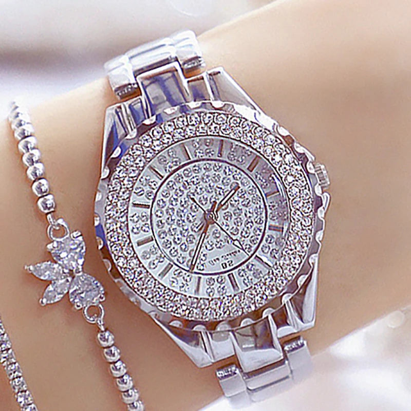Orologi eleganti da donna con bracciale in oro 2025 Orologi da polso da donna di lusso delle migliori marche per orologio femminile Moda elegante in acciaio pieno