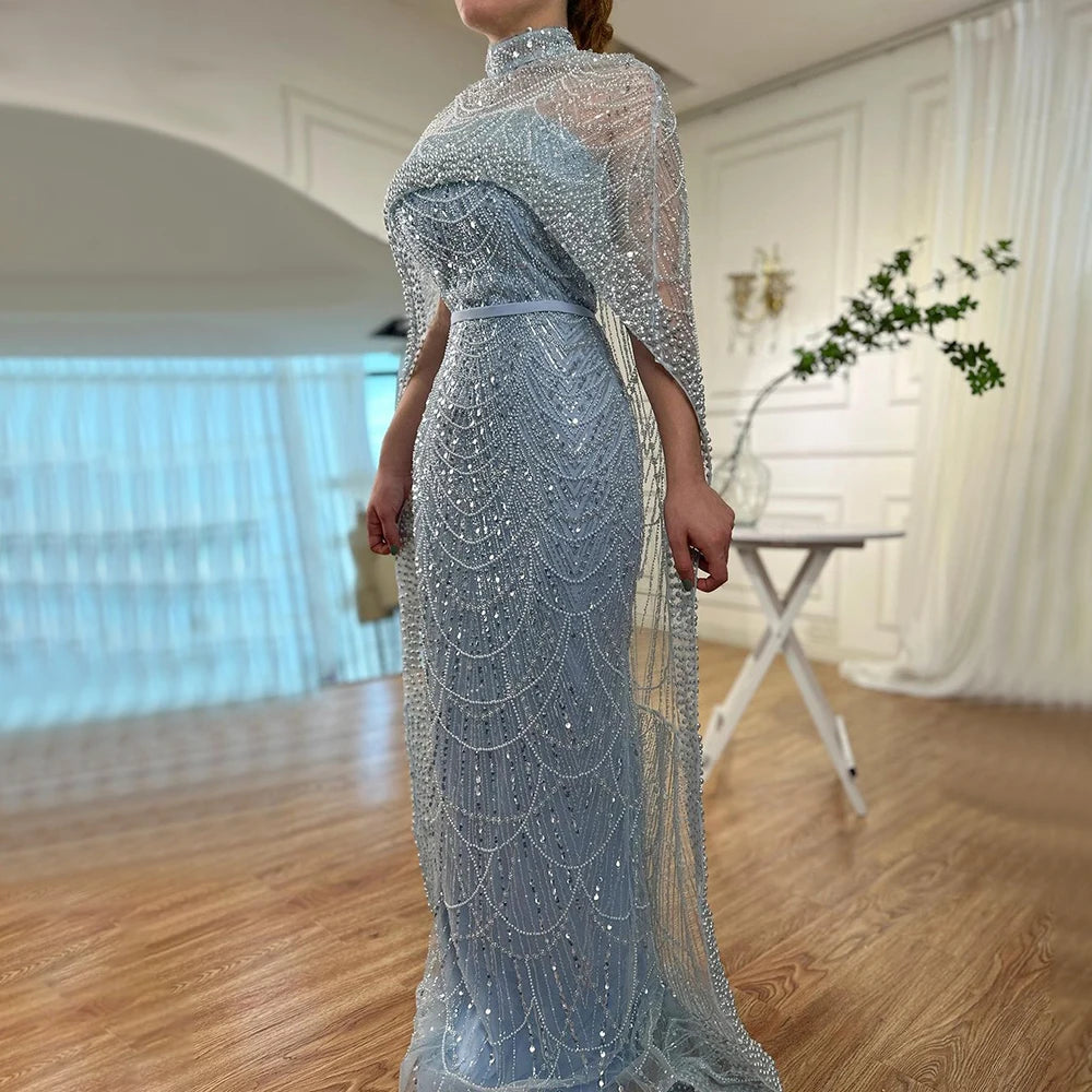 Serene Hill Sirena nuda Mantella lunga Abiti da sera arabi sauditi di lusso Abiti 2025 per occasioni formali LA72032 Personalizzato
