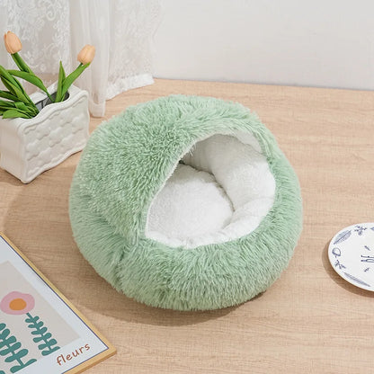 Winter Plush Pet Cat Bed Round Cat Cushion Cat House 2 in 1 Warm Cat Basket Pet Sleep Bag Cat Nest Kennel for Small Dog Suit New