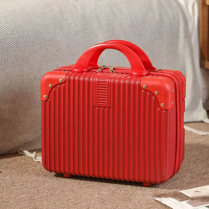 Mini valigia da viaggio leggera da 14 pollici Scatola per cosmetici Organizzatore per bagagli a mano impermeabile Custodia per trucco Piccola custodia da imbarco protettiva