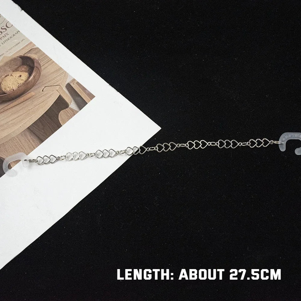 1Pcs Hip-hop Metal Sneaker Decoration Punk Fashion High-top Canvas Shoe Chain Dark Style Pin Men Women Slipper Sandal Accessorie