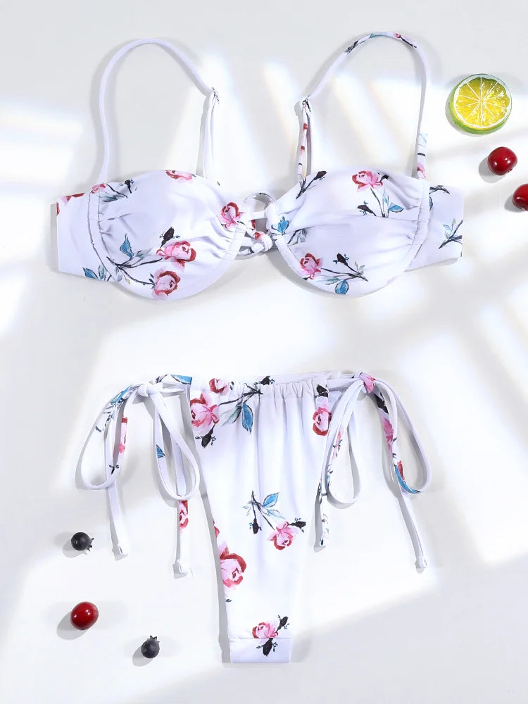 3 pezzi bikini set sexy push up costume da bagno fasciatura bikini vita bassa costumi da bagno 2025 string bikini set donna estate costume da bagno