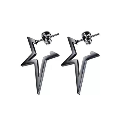 Harajuku Punk Grande Stella Orecchino Irregolare Scava Fuori Alien Metallo Pentagramma Ear Stud per Le Donne Cool Girl Trend Y2K Gioielli NUOVO Har