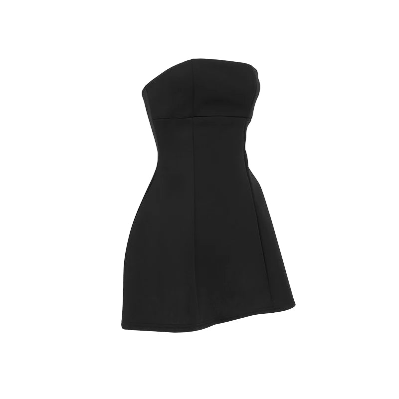 Abiti Sexy a-line da donna estate nuovo solido Sexy aderente senza maniche con spalle scoperte moda elegante Club Party Lady Dresses