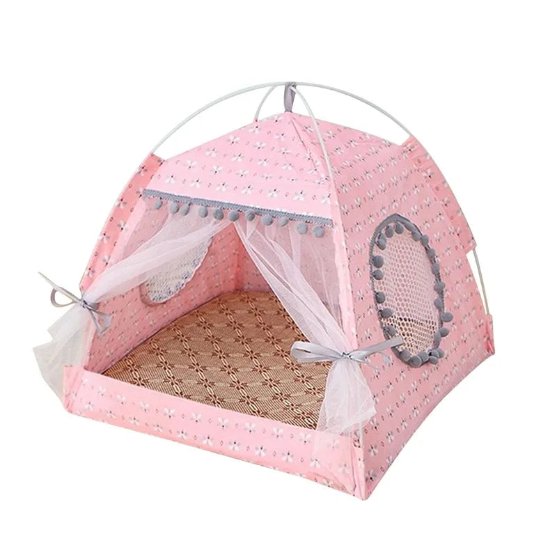 Tenda per gatti Simpatico letto per gatti principessa Tenda per gatti strappata Tenda per gatti pieghevole Forniture per animali domestici universali per quattro stagioni Zanzariera per animali domestici invernale