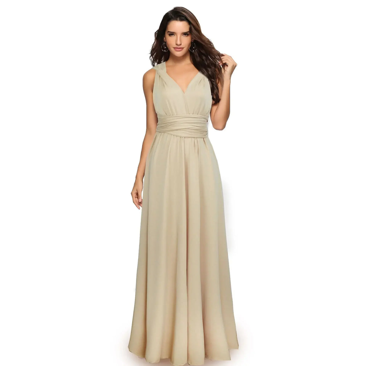 Abito formale da donna elegante da sera lungo con scollo a V profondo abito convertibile multistrato maxi abiti greci abito da festa di nozze