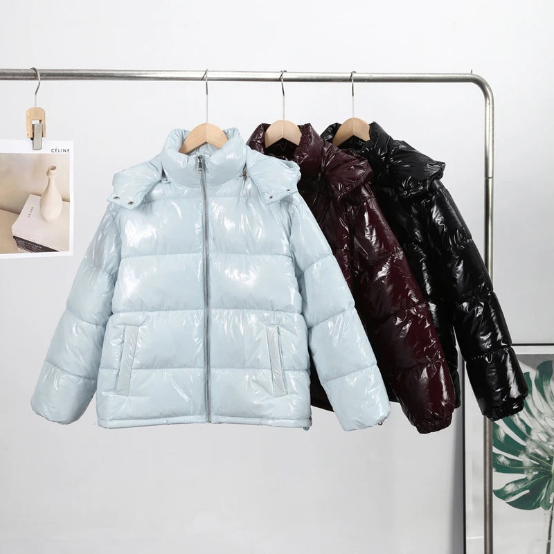 Giacche Invernali da Donna 2026 con Cappuccio, Casual, Collo Alto, Cerniera, Maniche Lunghe, Cappotto Caldo Femminile, Giacca Imbottita Chic da Strada per Signora, Novità