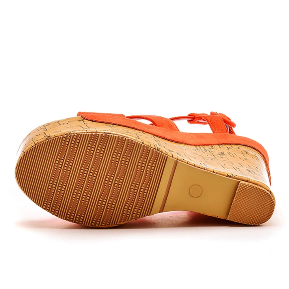 Sandali con plateau Summer Fashion Women Bohemia Style tacco alto bocca di pesce Peep Toe zeppe scarpe per le donne Sandalias De Mujer
