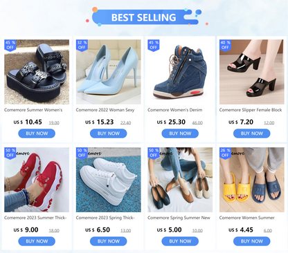 Comemore sandali donna estate 2023 moda Comfort piattaforma tacco grosso medio alto tacchi neri scarpe donna Casual 41 42