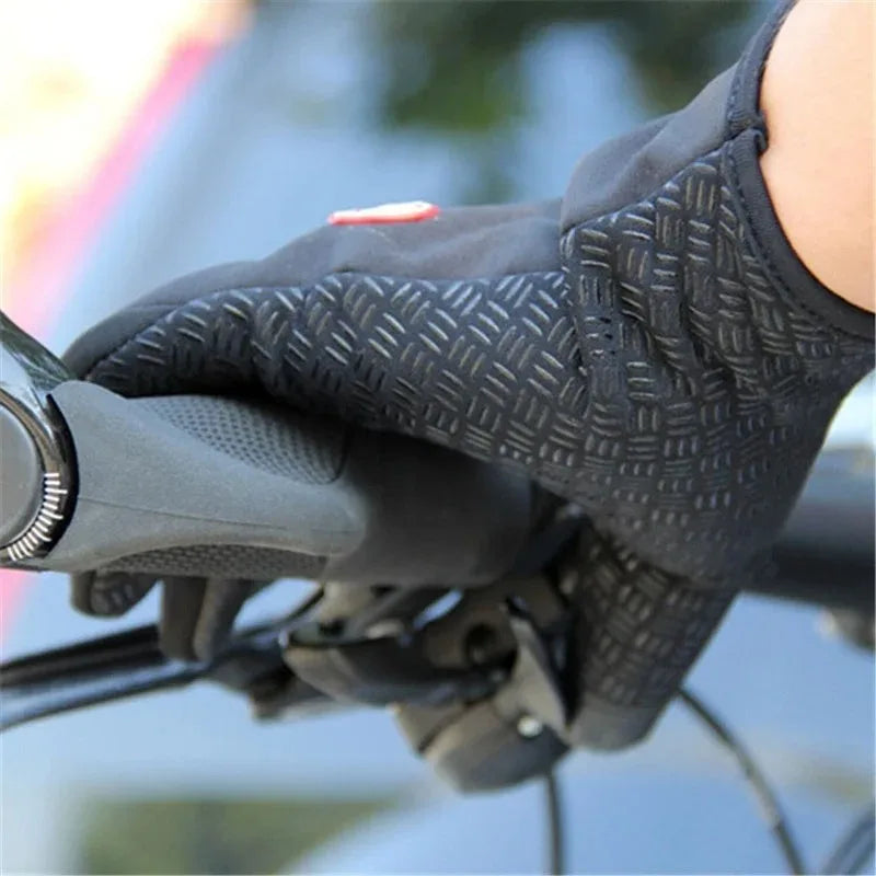 Guanti Sportivi Autunno Inverno per Uomo e Donna, Guanti da Moto in Pile con Zip, Touchscreen, Caldi, Idrorepellenti, Antivento e Antiscivolo per Ciclismo
