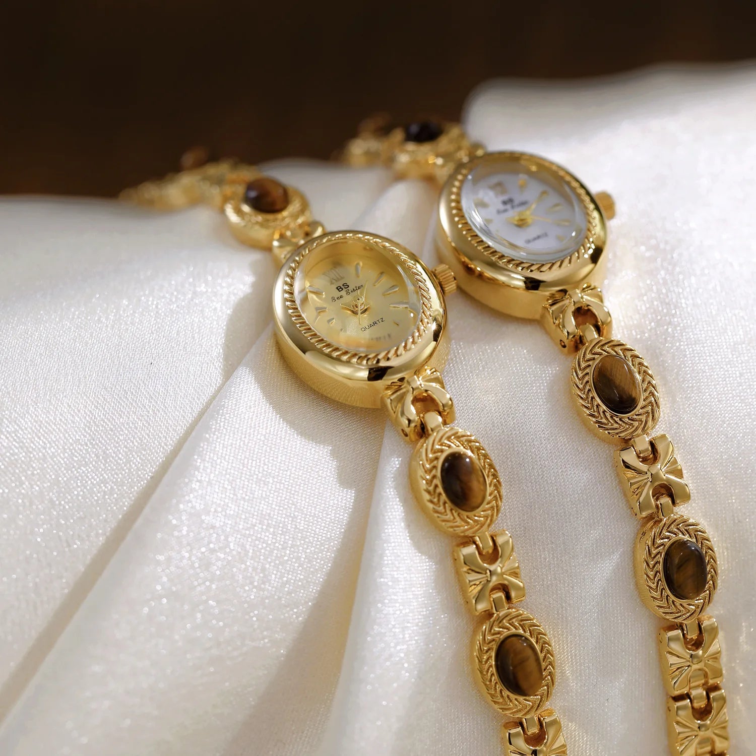 Orologio da donna elegante Bracciale in giada Orologio piccolo Orologi al quarzo moda Orologio da polso dorato di lusso Regali per le donne Marchio originale