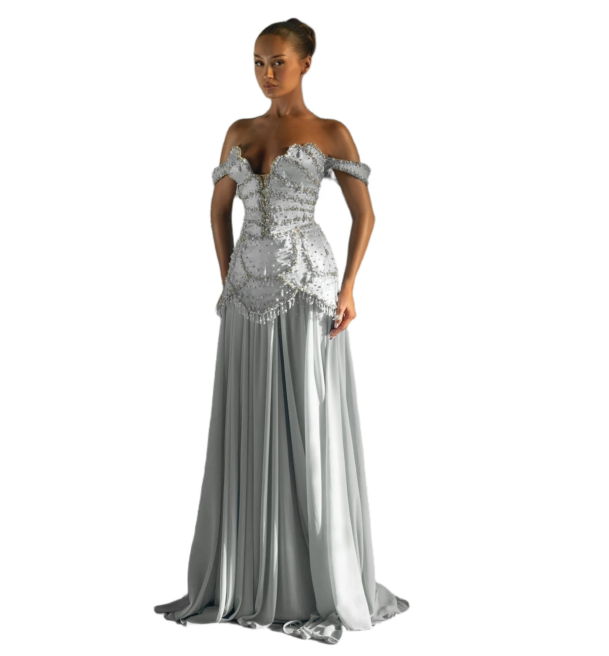 Abiti da sera sexy personalizzati con perle blu lunghi per le donne Maxi cristalli Dubai Saudi Abiti da festa Abito da gala su misura Plus