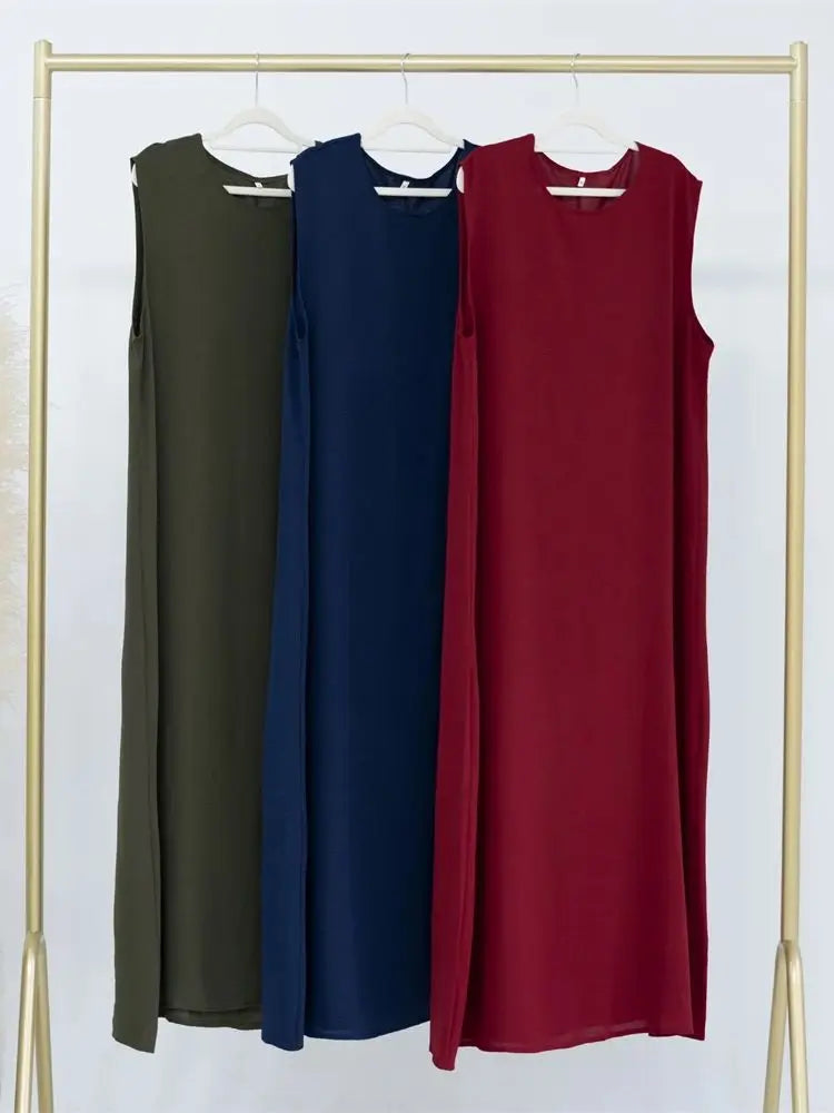 Ramadan Nero Bianco Dubai Abiti di Preghiera Donne Turchia Islam Musulmano Modesto Jersey Sotto Abaya Dress Kebaya Robe Femme Musulmane