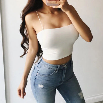 Summer Sexy Camis Women Crop Top Sleeveless Shirt Sexy Slim Lady Bralette Tops Strap Skinny Vest Camisole