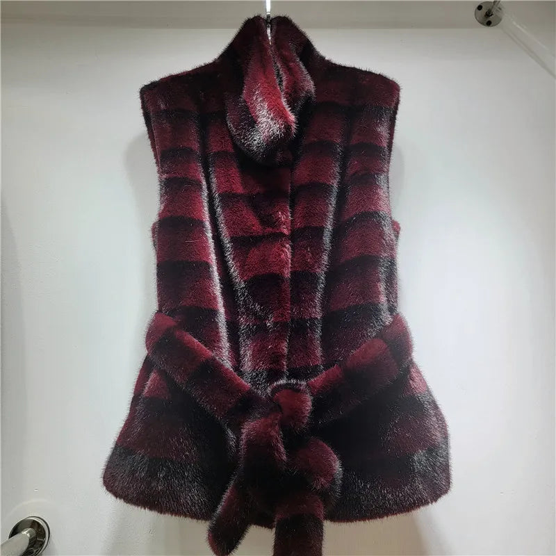 Nuovo Gilet Invernale da Donna in Finta Pelliccia di Visone, Caldo e Versatile, Senza Maniche, Cappotto in Pelliccia Ispessita