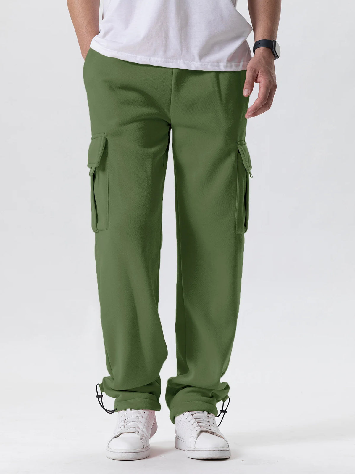 Pantaloni sportivi da uomo Pantaloni da jogging dritti per lo sport e lo streetwear Pantaloni lunghi larghi con coulisse oversize Pantaloni multitasche da uomo