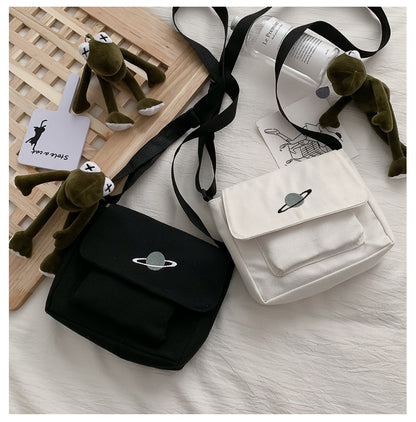 Borsa a tracolla per studenti con collage casual Borsa piccola da donna Borsa a tracolla in tela per donna Borse a tracolla con stampa Bolsas Sac