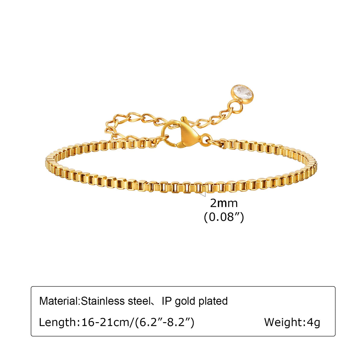 Bracciale in Acciaio Inossidabile Placcato Oro, Non Ossida, Impilabile per Donne, Sottile Catena a Spina di Pesce, Gioiello Impermeabile, Regalo