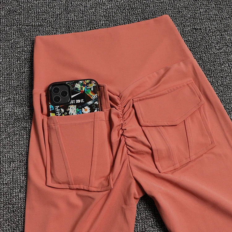 TRY TO BN Leggings da donna pantaloni tascabili da Yoga Leggings sportivi a vita alta Push Up pantaloni Fitness Stretch Soft Elasticity Running Gym