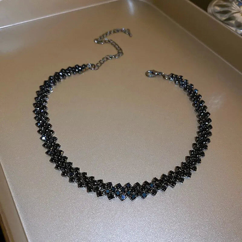 Collana girocollo di lusso con strass pieni lucidi per le donne Collane di cristallo geometriche personalizzate Regali per feste di gioielli da sposa