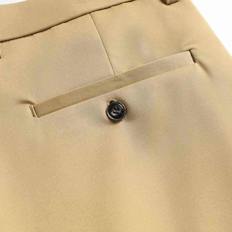 29-42 Pantaloni estivi da uomo Pantaloni casual elasticizzati dritti sottili senza traccia, senza tessuto da stiro, sensazione setosa e fresca