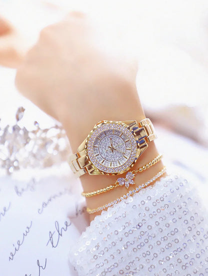 Orologi eleganti da donna con bracciale in oro 2025 Orologi da polso da donna di lusso delle migliori marche per orologio femminile Moda elegante in acciaio pieno