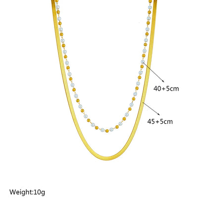 DIEYURO Collana a catena di perle con perline geometriche in acciaio inossidabile 316L per le donne Nuove ragazze punk girocollo spesso gioielli regali per feste