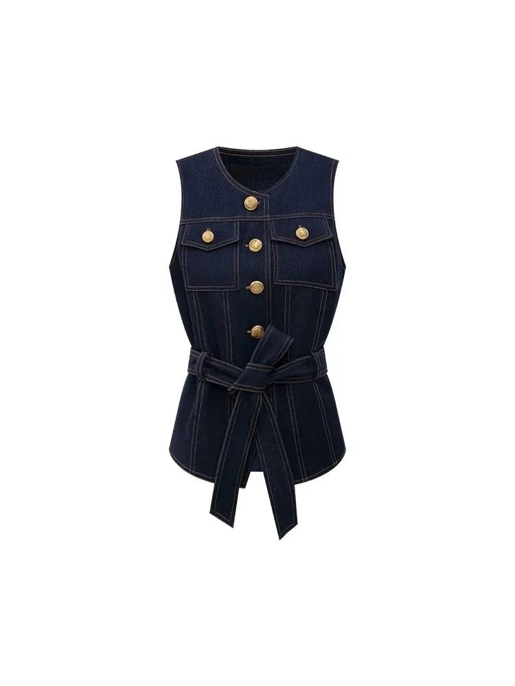 Shorts in denim a vita alta Y2K blu scuro americano da donna, moda primavera estate 2026, stile hip-hop goth casual slim