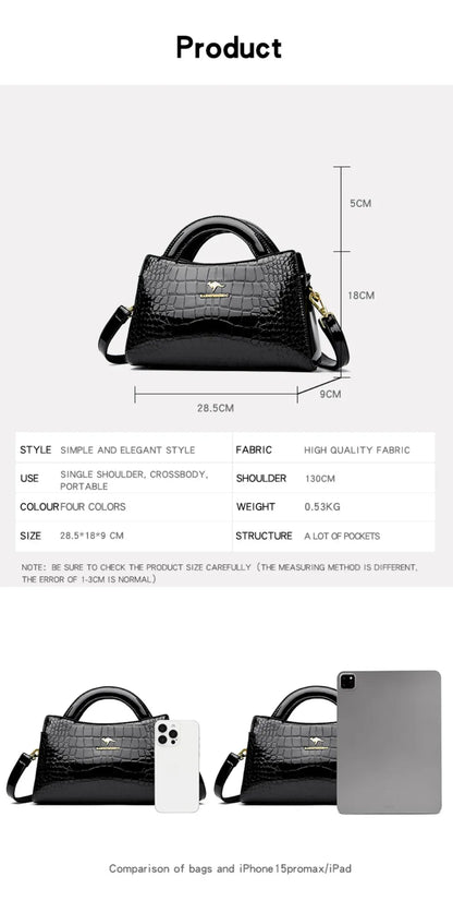 KAIDIFEINIROO Kangaroo Marca Alligator Pu Borsa a tracolla in pelle a tracolla Pochette Borse a mano per la madre Piccole borse da donna Nuovo