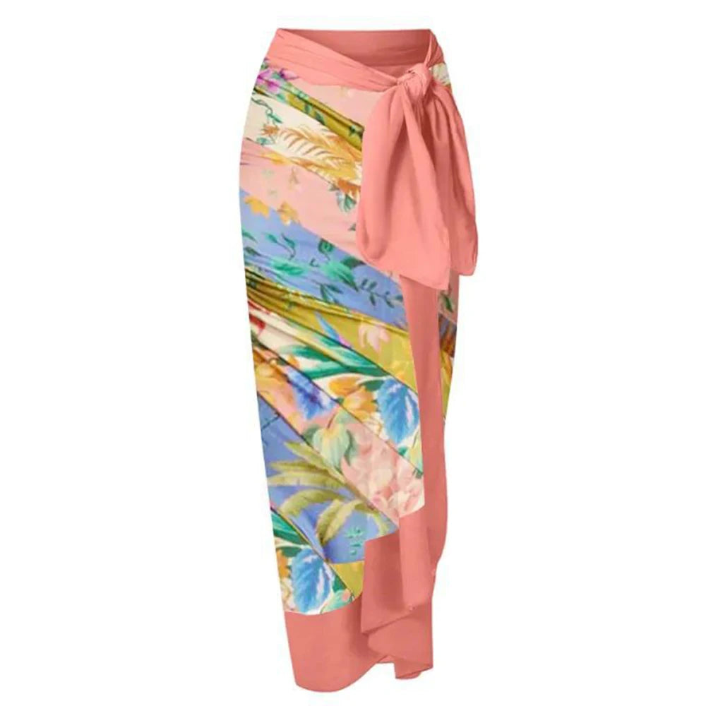 Nuovo Abito da Spiaggia Sexy con Stampa Retrò 2026, Copricostume Lungo, Gonna per Feste, Costume da Bagno, Abbigliamento da Spiaggia