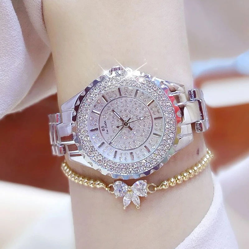 Orologi eleganti da donna con bracciale in oro 2025 Orologi da polso da donna di lusso delle migliori marche per orologio femminile Moda elegante in acciaio pieno
