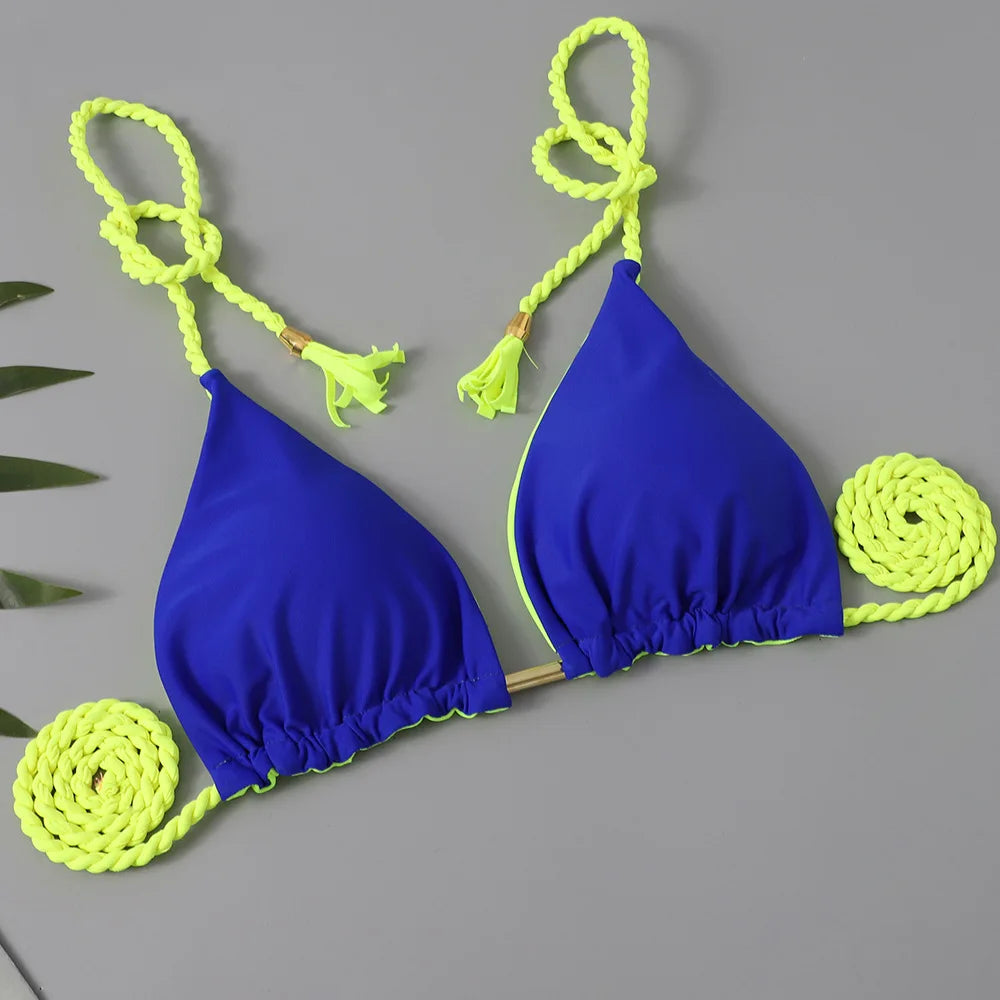 Costume da bagno donna bikini set bikini sexy con coulisse costumi da bagno leopardo due pezzi costume da bagno costume da bagno bikini con lacci biquinis